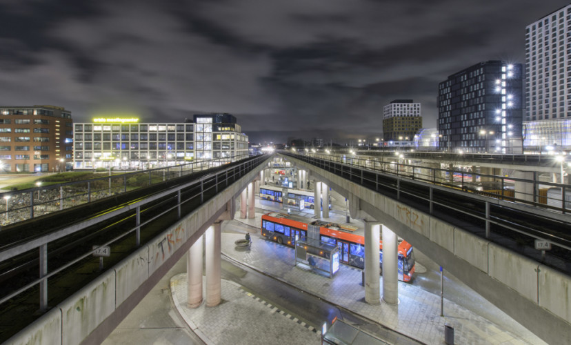 výhľad zo stanice metra Amsterdam Sloterdijk col