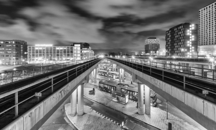 výhľad zo stanice metra Amsterdam Sloterdijk cb