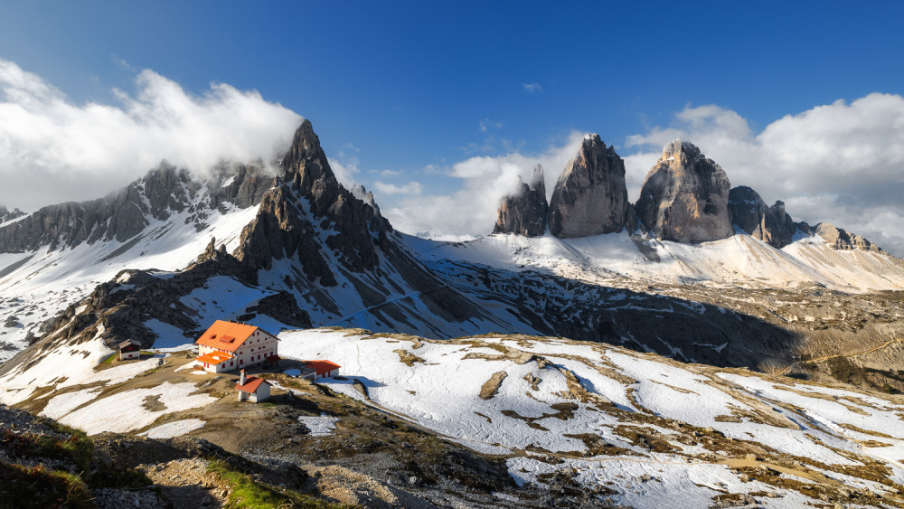 Ráno pri Tre Cime