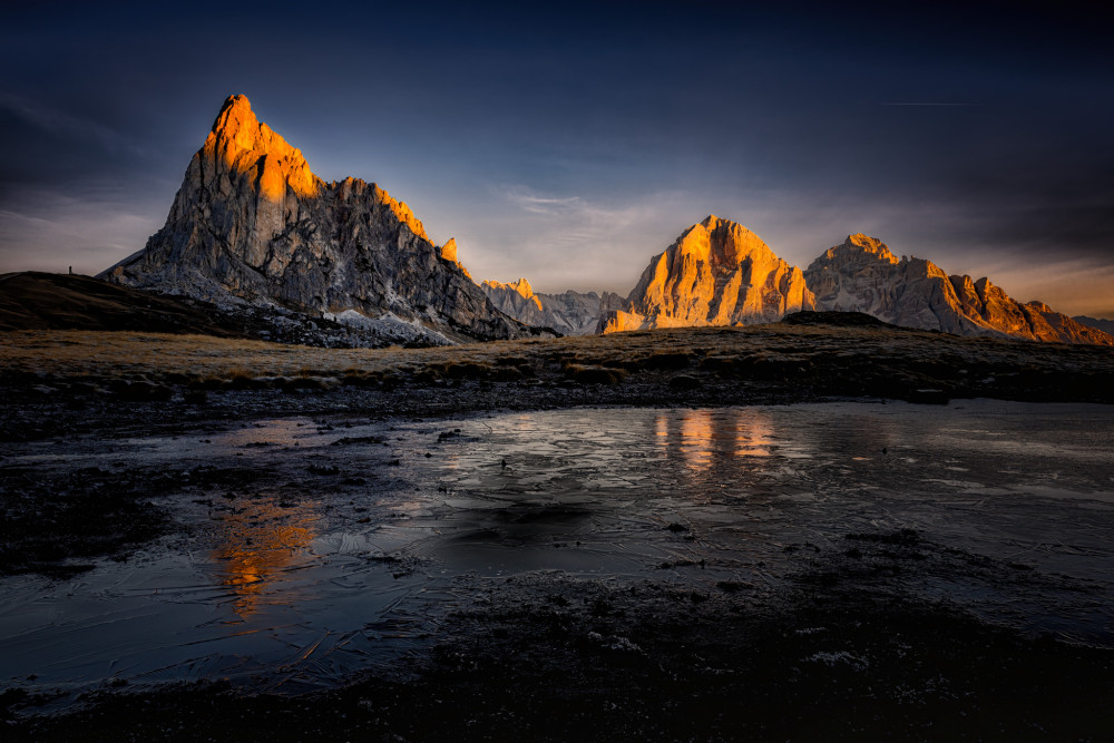 Passo Giau v ranných lúčoch