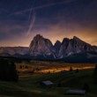 Alpe Di Siusi v modrej hodinke